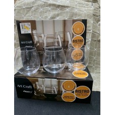 Stemless Wine Glasses Set of 12 (Bistro By Classica) 443mls